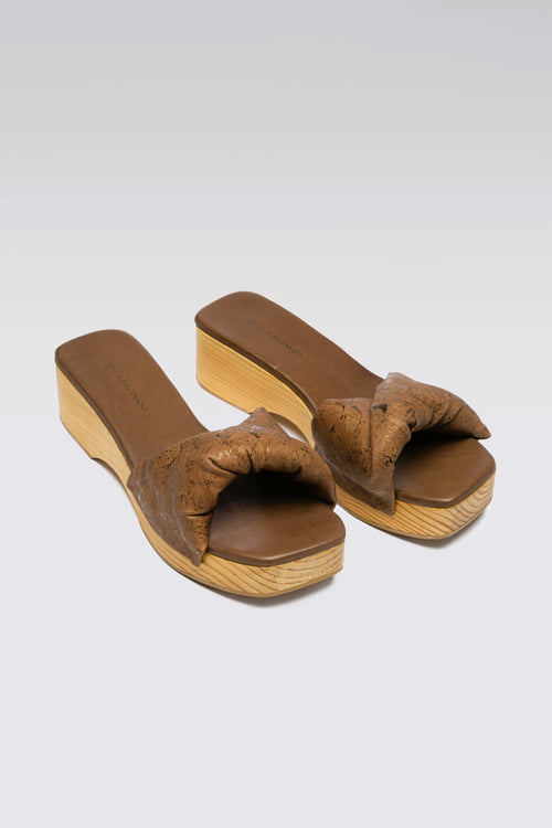 BROWN CORK CLOGS 5mm XENIA SOLOMOU