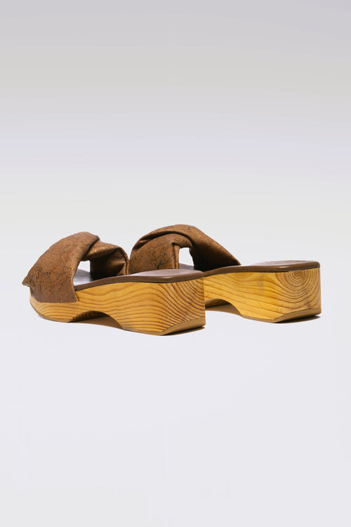 BROWN CORK CLOGS 5mm XENIA SOLOMOU