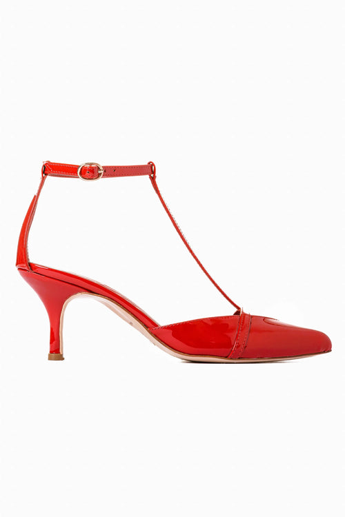 ANGELINA RED PUMPS 6.5 XENIA SOLOMOU