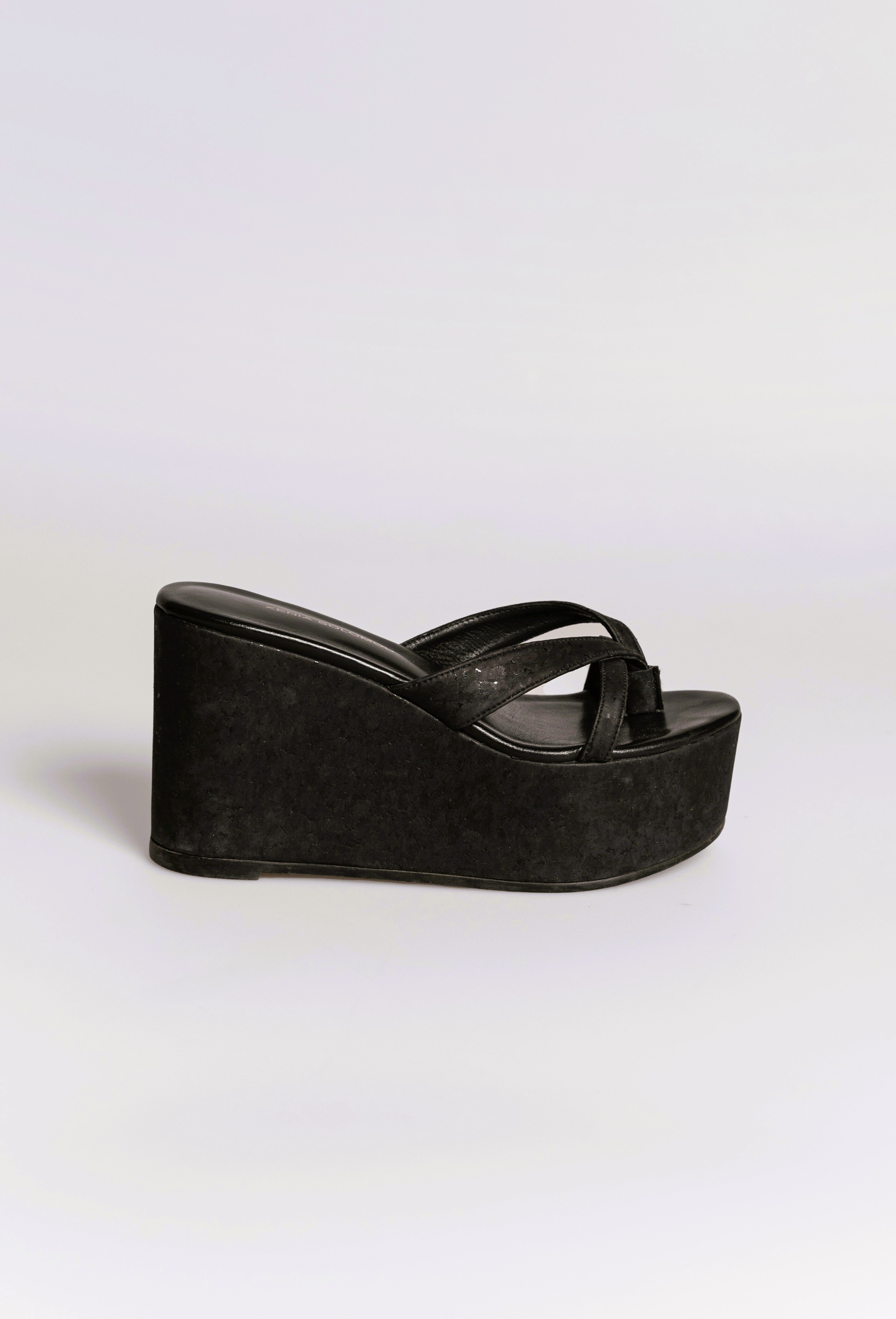 JENNY BLACK CORK PLATFORMS 10mm