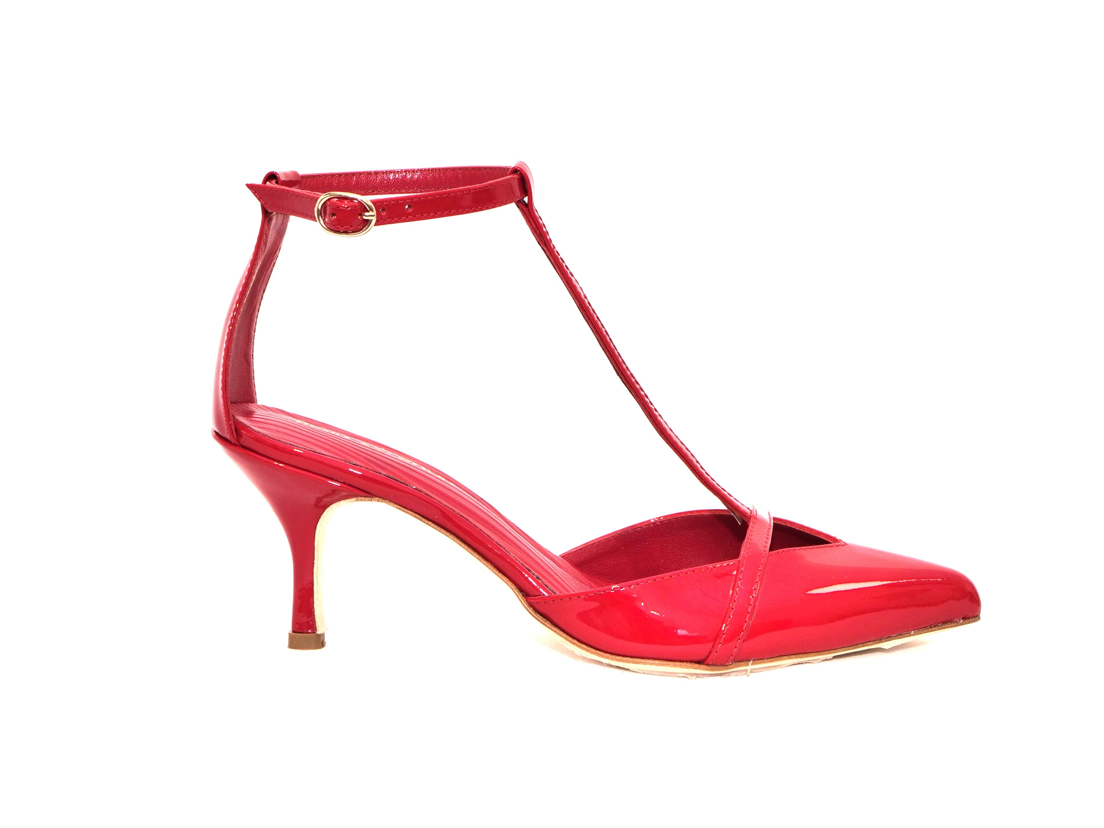 ANGELINA RED PUMPS 6.5